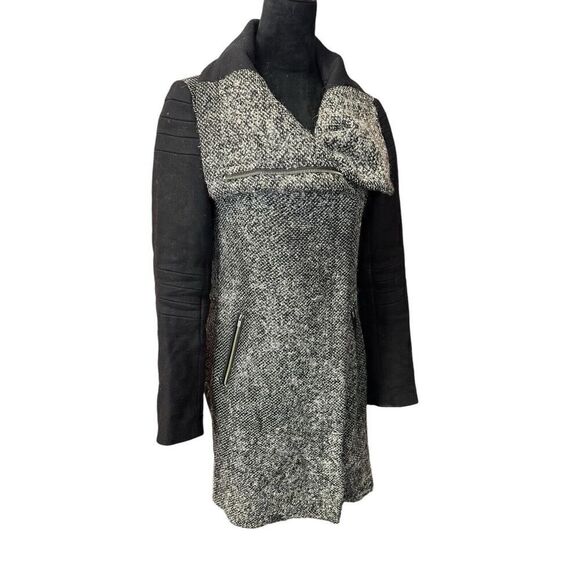 Diane Von Furstenberg Lulu Tech Boucle wool blend Long Jacket coat sz 6 - Picture 9 of 16